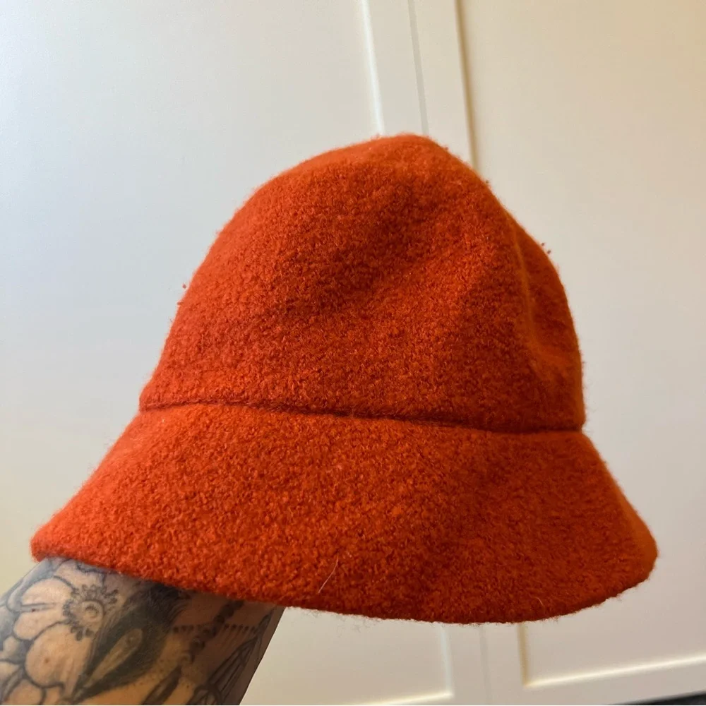 J Crew Women's 100%‎ Wool Orange Bucket Hat One Size